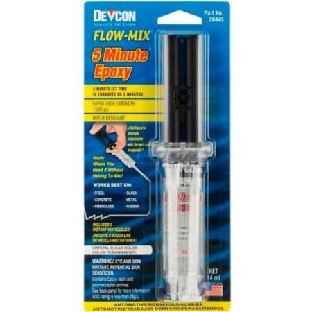 ITW BRANDS Devon® Flow-Mix® 5 Minute® Epoxy Syringe, 20445, 14ml Syringe 20445
